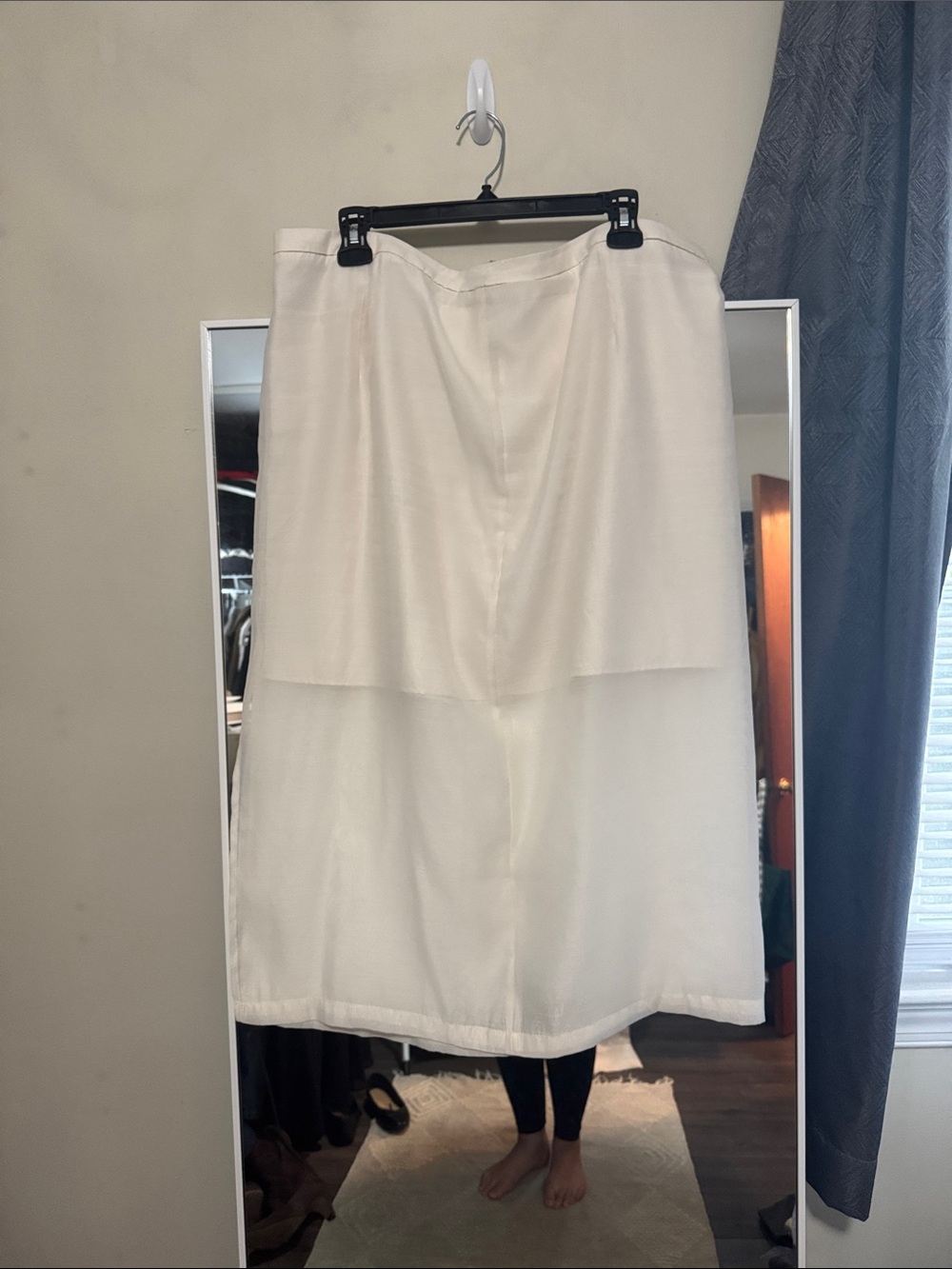 a new day Cream Maxi Skirt with Layered Sheer Panel